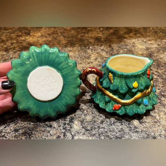 Bella Casa by Ganz Christmas Tree Tea Set Vintage Holidays Colorful Decoration - Picture 4 of 15